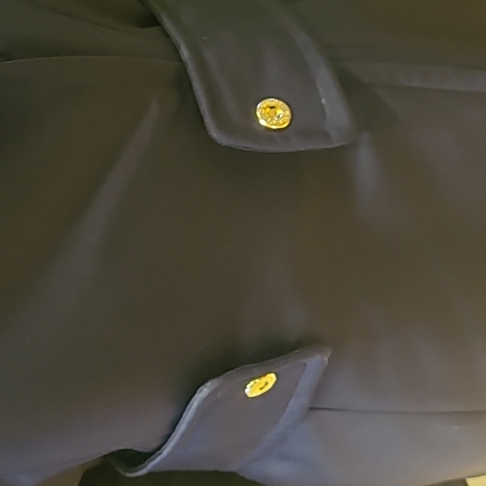 GUCCI Vintage fitted waist black warm coat with gold accent buttons - Picture 4 of 14